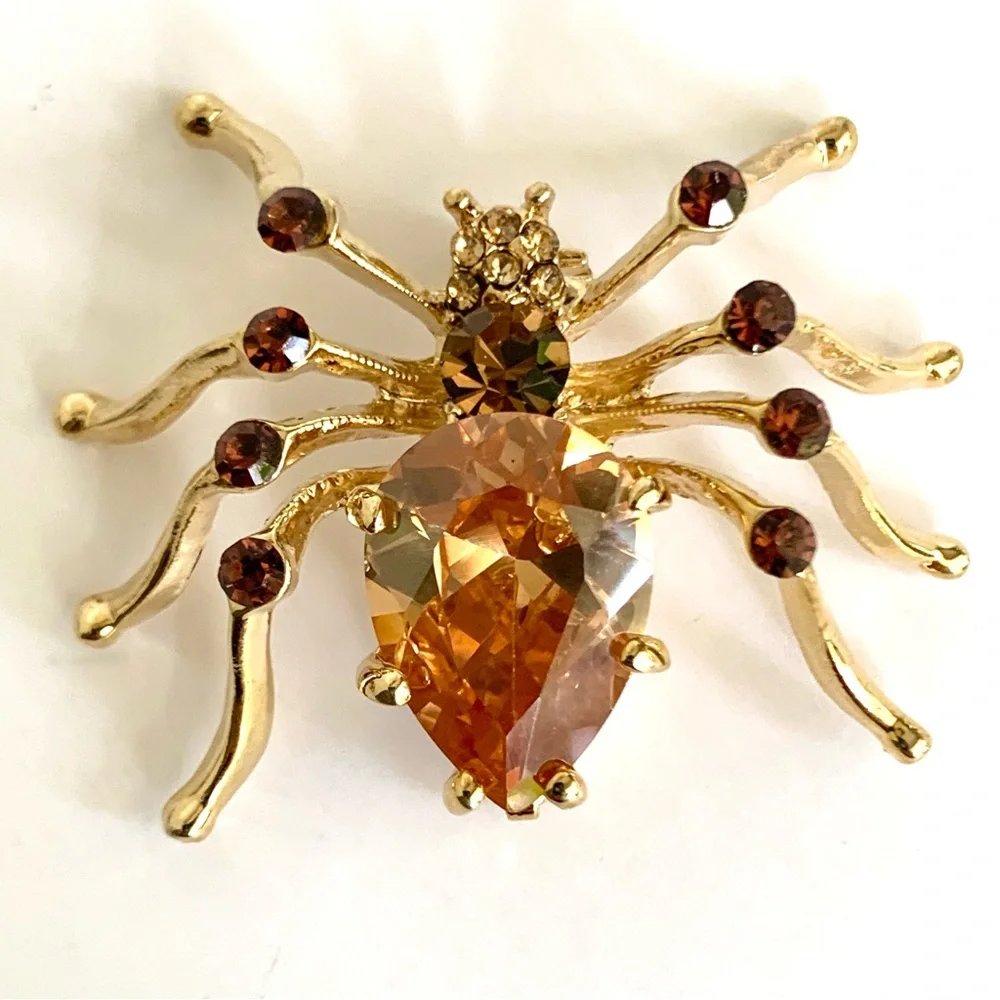 VTG Butterfly Bug Insect Pin Brooches Bundle of  4 Silver Damascene Rhinestone - Picture 8 of 11